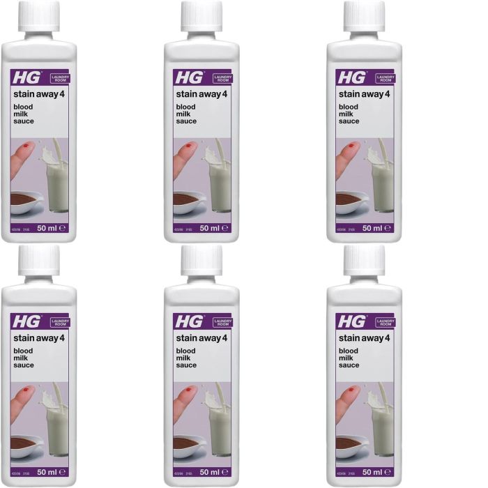 HG Stain Away 4, Removes Blood, Milk & Sauce Stains, 50ml - Pack of 6