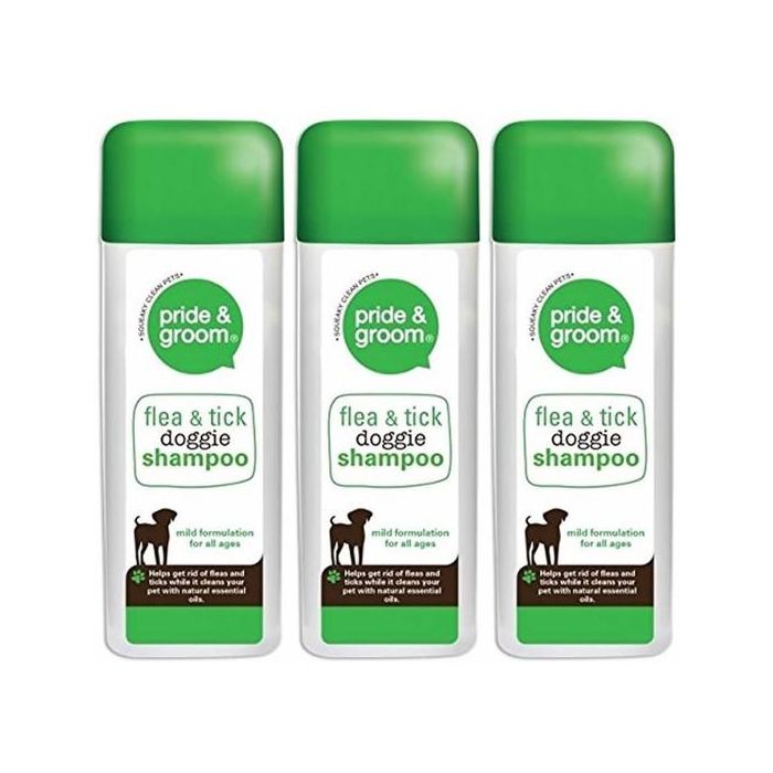 Pride & Groom Flea & Tick Dog Shampoo 300ML - Pack of 3