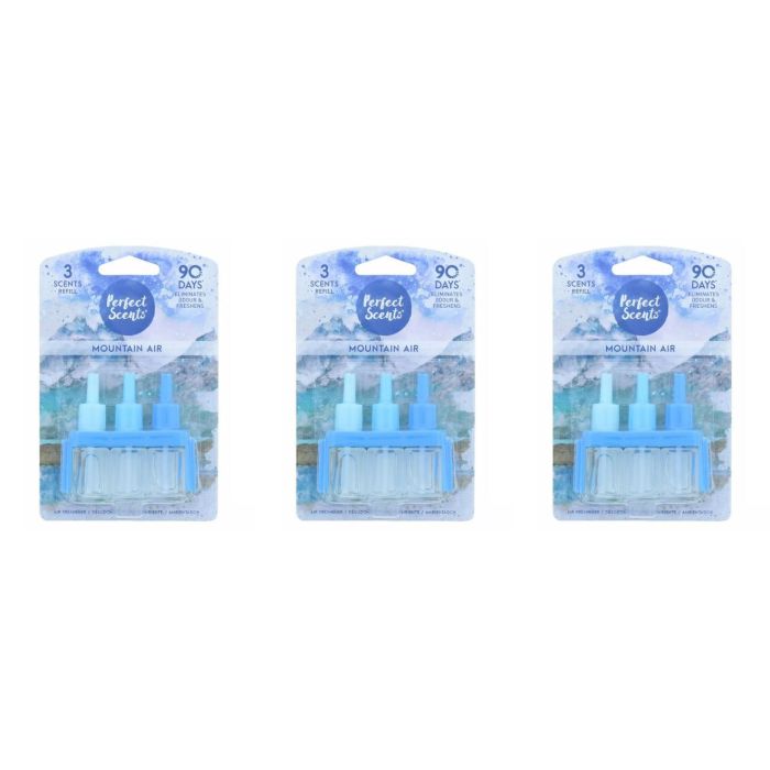 Perfect Scents Mountain Air Freshener Refill 20ml plug-in bottle on a white background
