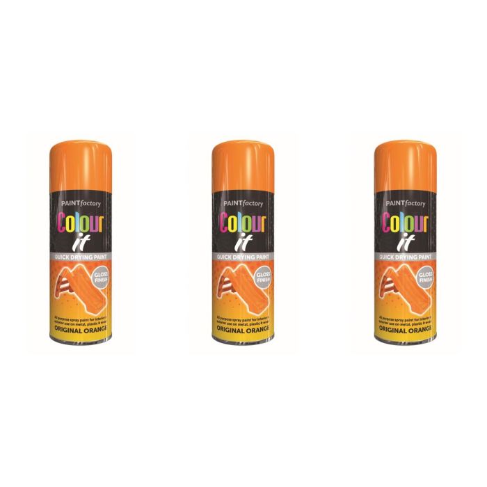 Paint Factory All Purpose Orange Gloss 400ml - Pack of 3