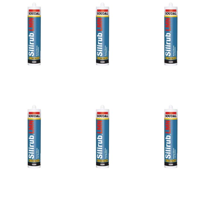 Soudal Silirub LMN Neutral Silicone 300ml Black - Pack of 6