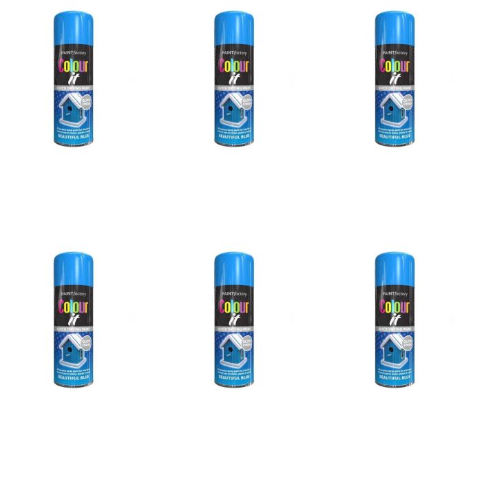 Paint Factory Colour It Beautiful Blue Gloss 250 ml - Pack of 6