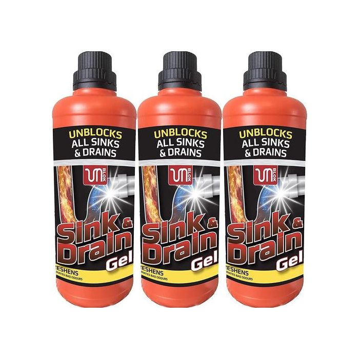 Homecare Essential Power Sink & Drain Unblocker Gel 1 Litre - Pack of 3