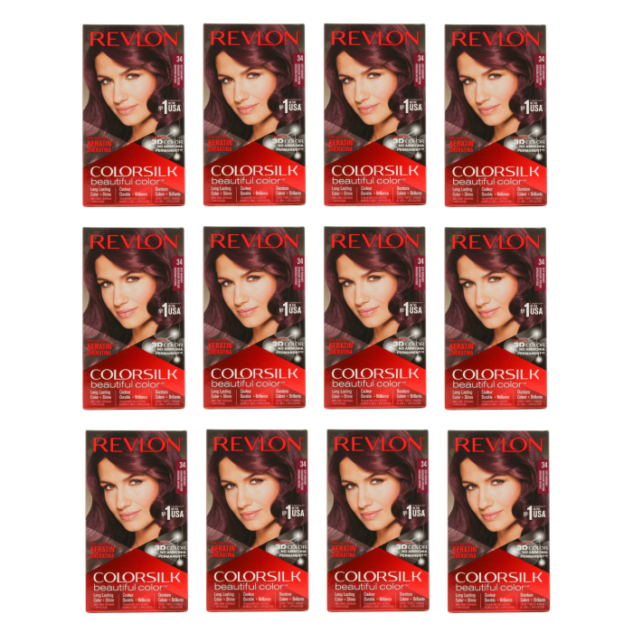 Revlon Colorsilk Beautiful Hair Color Deep Burgundy 34 - Pack of 12