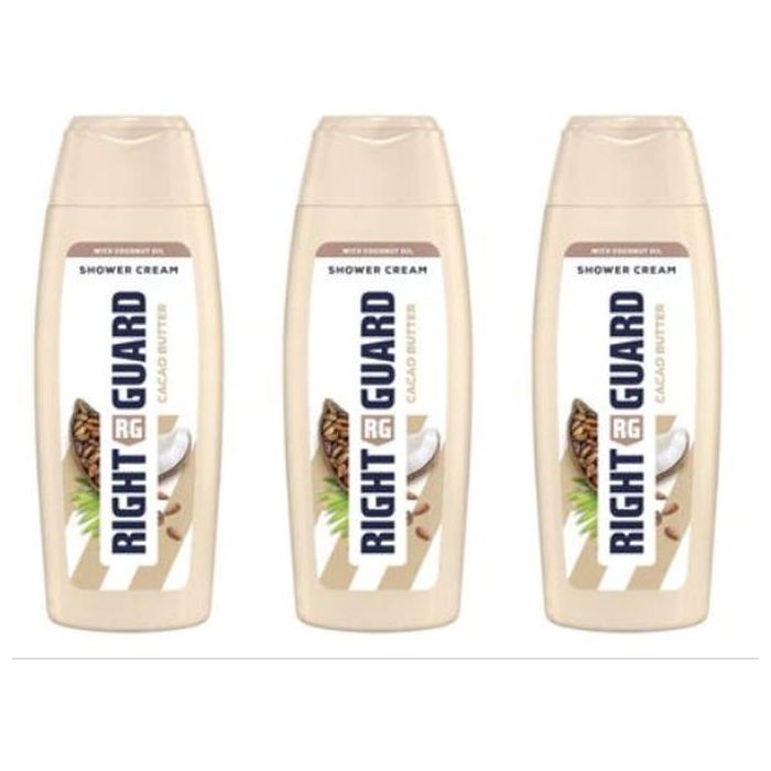 Right Guard Shower Women Cream + Oil Cacao Butter 250ml - Pack of 3