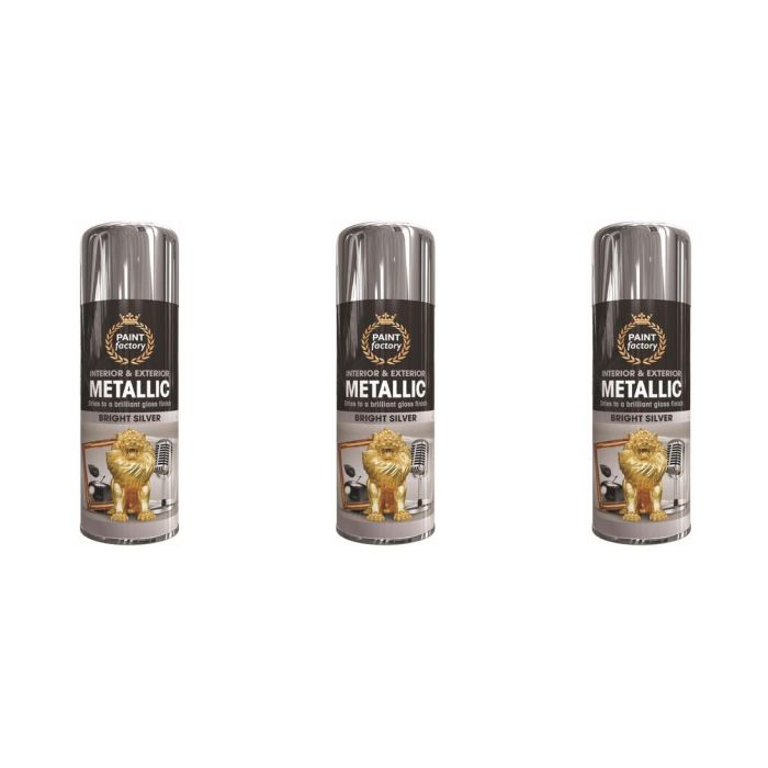Paint Factory All Purpose Silver Metallic 400ml - Pack of 3