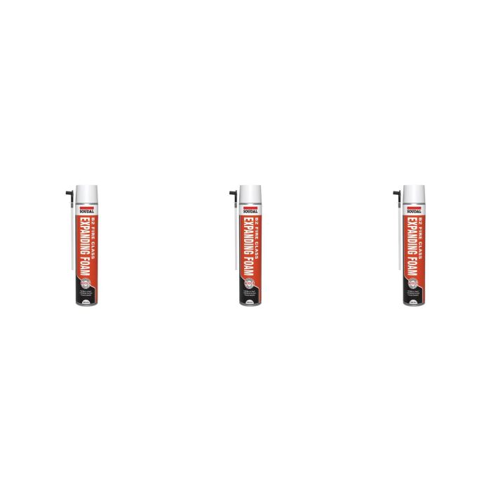 Soudal B2 Fire & Acoustic Expanding Foam Hand Held 750ml - Pack of 3