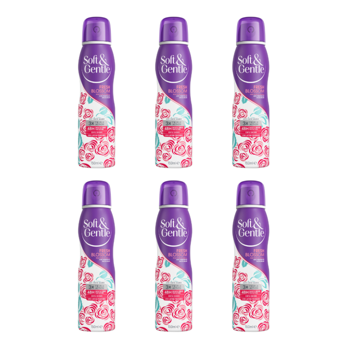 Soft & Gentle Fresh Blossom Anti-Perspirant 150ml - Pack of 6