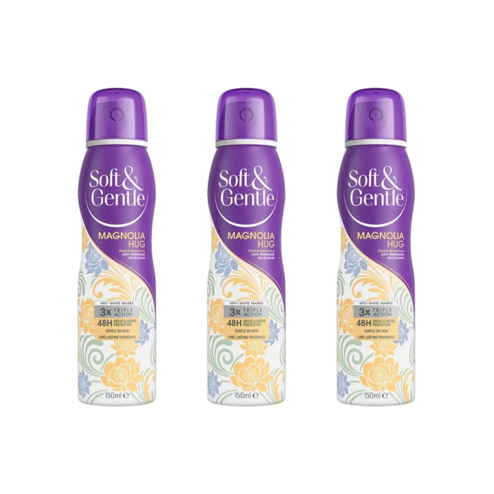Soft & Gentle Magnolia Hug Anti-Perspirant Deo Spray 150ml - Pack of 3