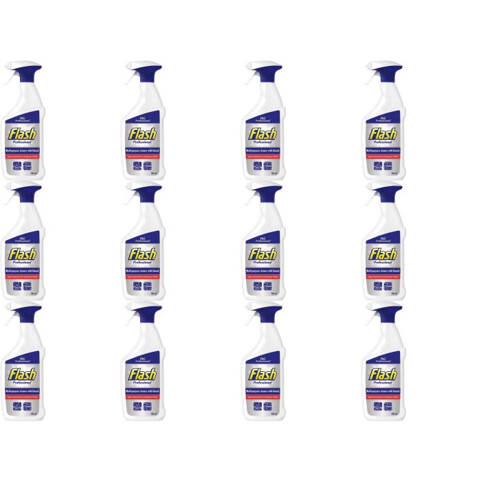 Flash Professional Multi-Purpose Cleaner with Bleach Spray 750ml - Pack of 12