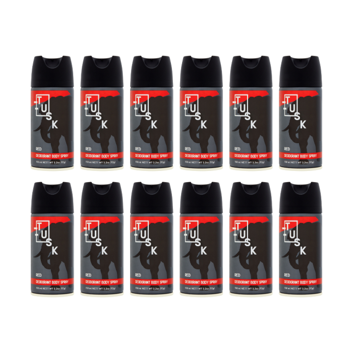 Tusk Red Deodorant Body Spray 150ml - Pack of 12