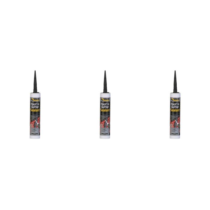 Everbuild Everflex Roof & Gutter Sealant Black 300ml - Pack of 3