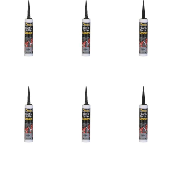 Everbuild Everflex Roof & Gutter Sealant Black 300ml - Pack of 6