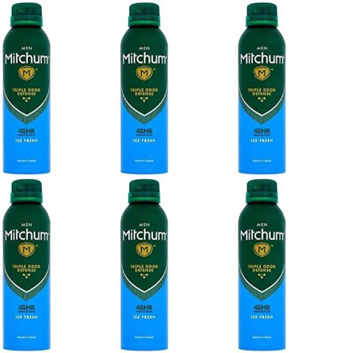 Mitchum Mens Ice Fresh Deodorant 150ml - Pack of 6