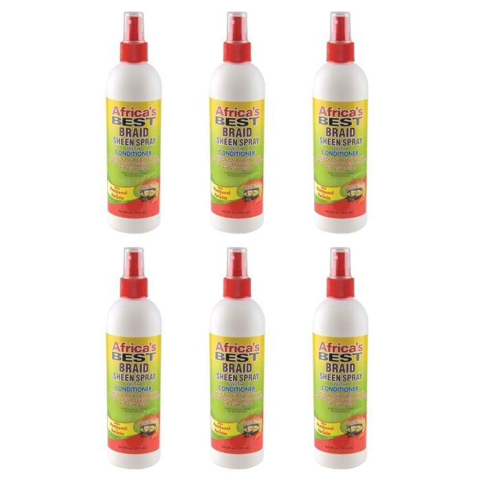 Africa's Best Braid Sheen Spray with Conditioner 355ML - Pack of 6