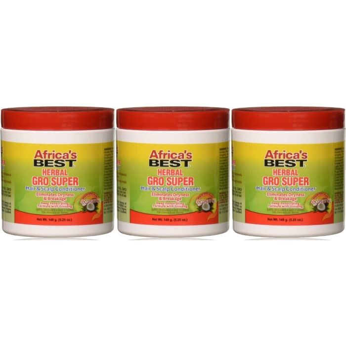 Africa's Best Herbal Gro Super Hair & Scalp Conditioner 155ml - Pack of 3