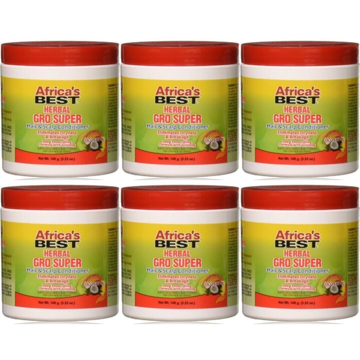 Africa's Best Herbal Gro Super Hair & Scalp Conditioner 155ml - Pack of 6