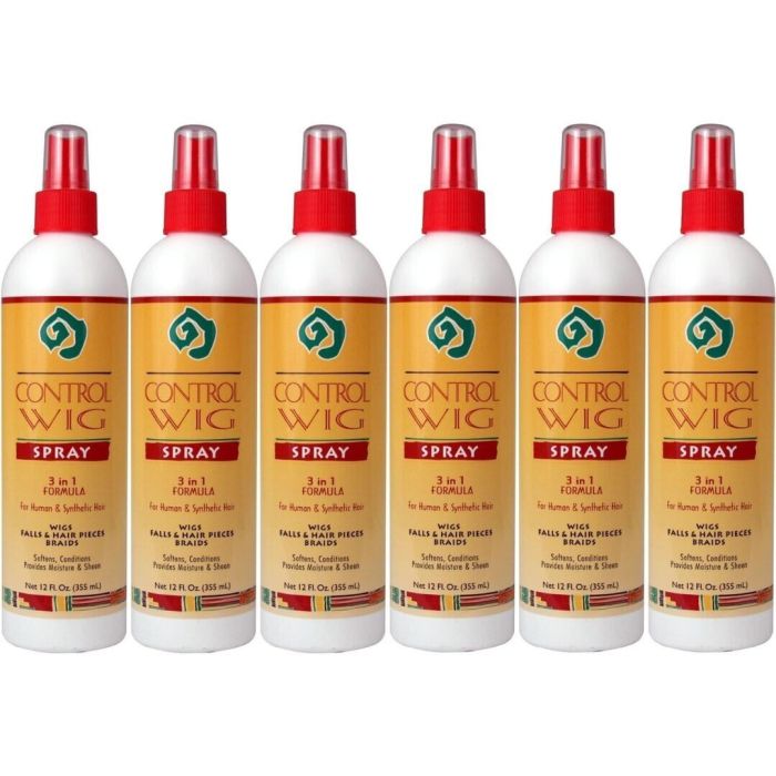 African Essence Control Wig Spray 3 in 1 Formula 355ml - Pack of 6