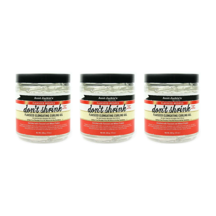 Aunt Jackie's Flaxseed Recipes Don't Shrink Elongating Hair Curling Gel 426g - Pack of 3