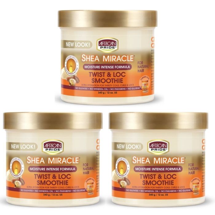 African Pride Shea Miracle Twist & Loc Intense Moisturizer Cream 340GM - Pack of 3