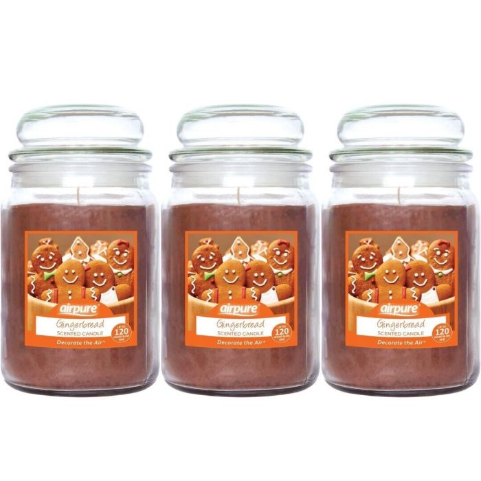 Airpure Gingerbread Spice Scented Candle 510g - Pack of 3