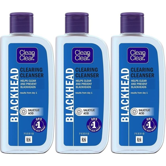 Clean & Clear Blackhead Clearing Cleanser 200ml - Pack of 3