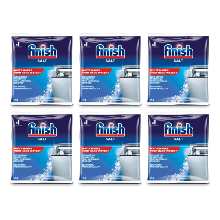 Finish Dishwasher Salt 1kg - Pack of 6