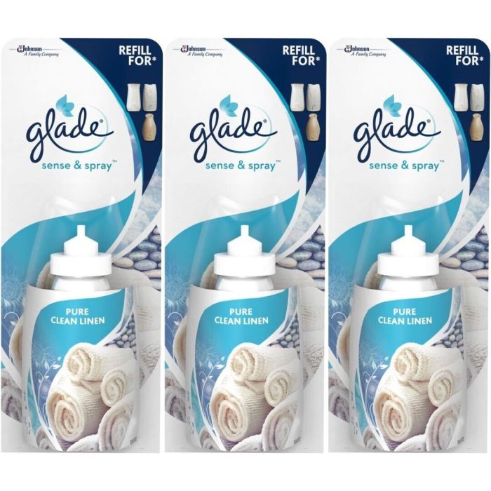 Glade Sense & Spray Pure Clean Linen Air Freshener Refill 18ml - Pack of 3