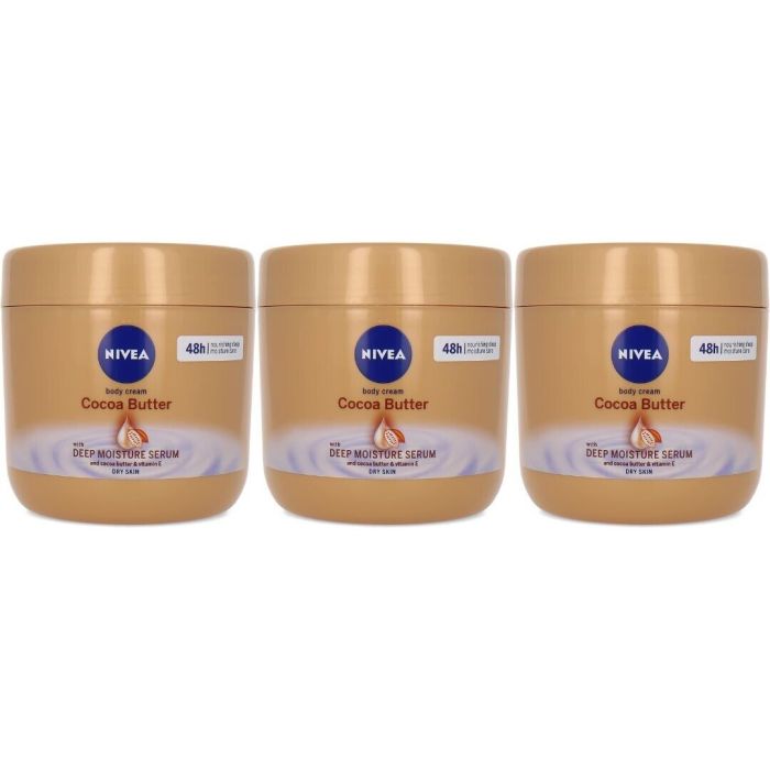 Nivea Body Moisture Cream Cocoa Butter & Vitamin E 5 In 1 care 400ML - Pack of 3