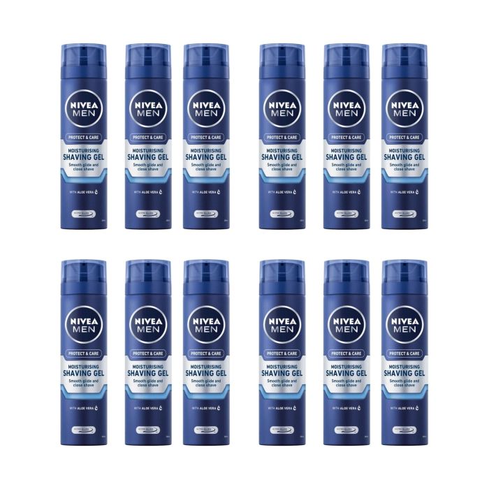 Nivea Moisturising Shaving Gel Protect & Care Aloe Vera 200ml - Pack of 12