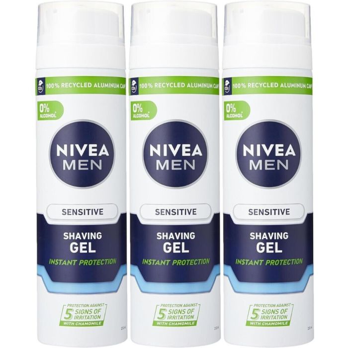 Nivea Shave Gel Sensitive Men 200ml - Pack of 3