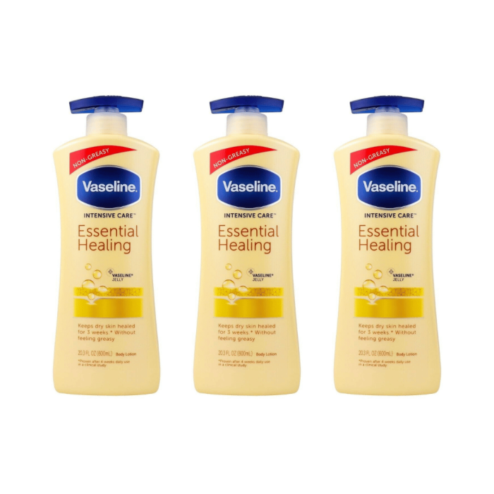Vaseline Intensive Care Essential Healing Lotion 600ml - Pack of 3