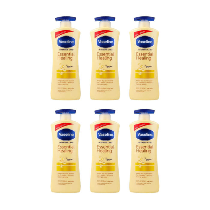 Vaseline Intensive Care Essential Healing Lotion 600ml - Pack of 6