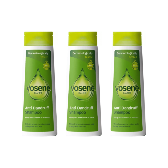 Vosene Anti-Dandruff Shampoo 300ml - Pack of 3