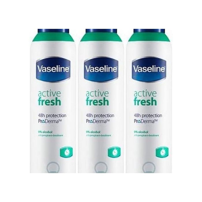 Vaseline AntiPerspirant Deodorant Active Fresh 250ml - Pack of 3
