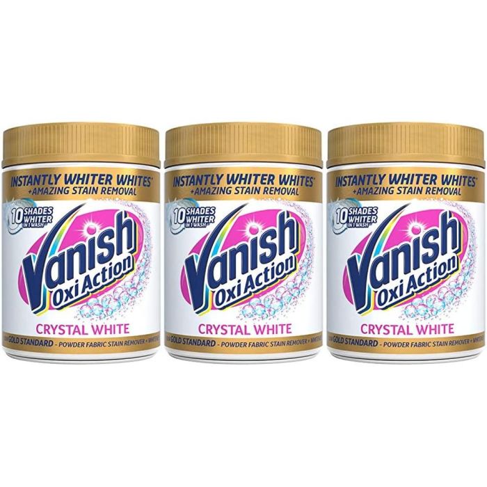 Vanish Fabric Stain Remover Gold Oxi Action Crystal Whites 470g - Pack of 3