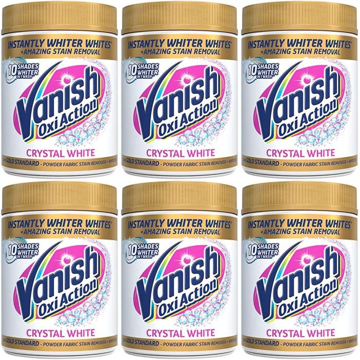Vanish Fabric Stain Remover Gold Oxi Action Crystal Whites 470g - Pack of 6