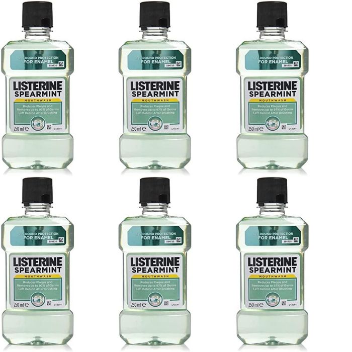 Listerine Spearmint Mouthwash 250ml - Pack of 6