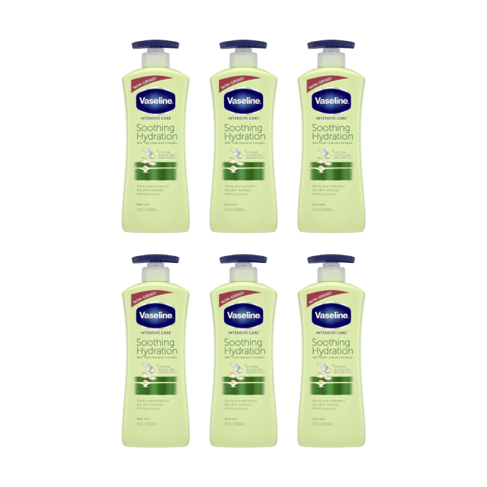 Vaseline Intensive Care Aloe Soothe Soothing Hydration Body Lotion 600ml - Pack of 6