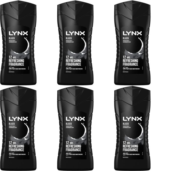 Lynx Black Shower Gel 250ml - Pack of 6