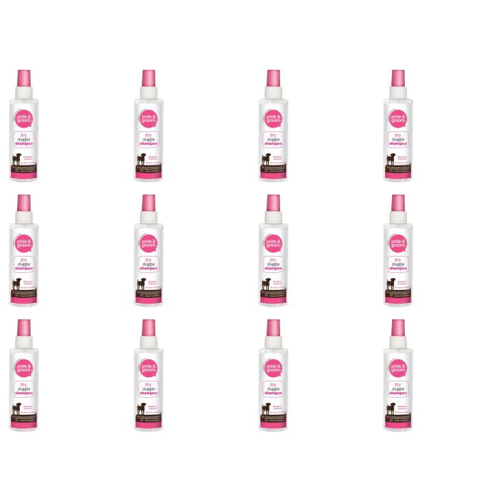 Pride & Groom Dry Doggie Shampoo Spray Raspberry 200ml - Pack of 12