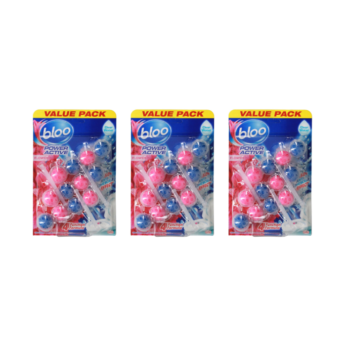 Bloo Power Active Toilet Rim Block Fresh Flowers Pack of 3 - Pack of 3