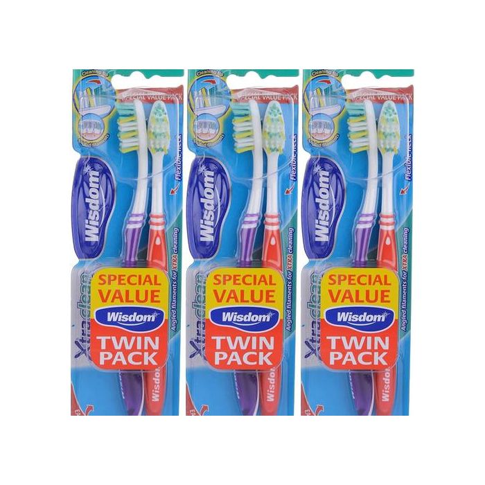 Wisdom Xtra Clean Firm Toothbrush Twin Pack - Pack of 3