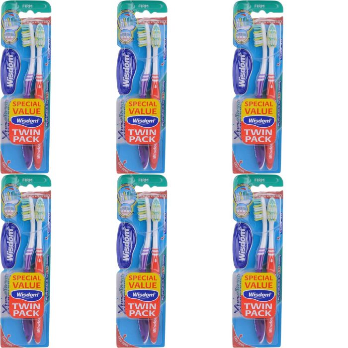 Wisdom Xtra Clean Firm Toothbrush Twin Pack - Pack of 6
