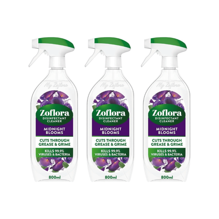 Zoflora Multi-Purpose Disinfectant Cleaner Midnight Blooms 800ml - Pack of 3
