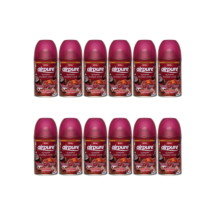 Airpure Air-O-Matic Air Freshener Refill 250ml Mulled Wine
 - Pack of 12