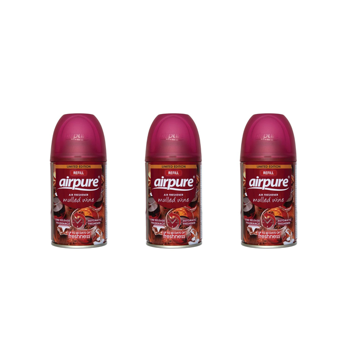 Airpure Air-O-Matic Air Freshener Refill 250ml Mulled Wine
 - Pack of 3