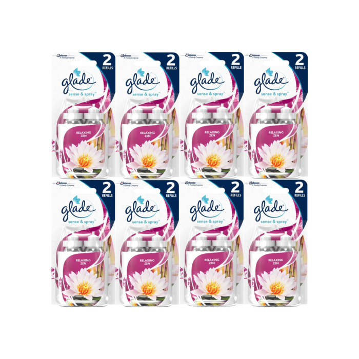 Glade Sense & Spray Twin Pack Refills Air Freshener Relaxing Zen 18ml - Pack of 8