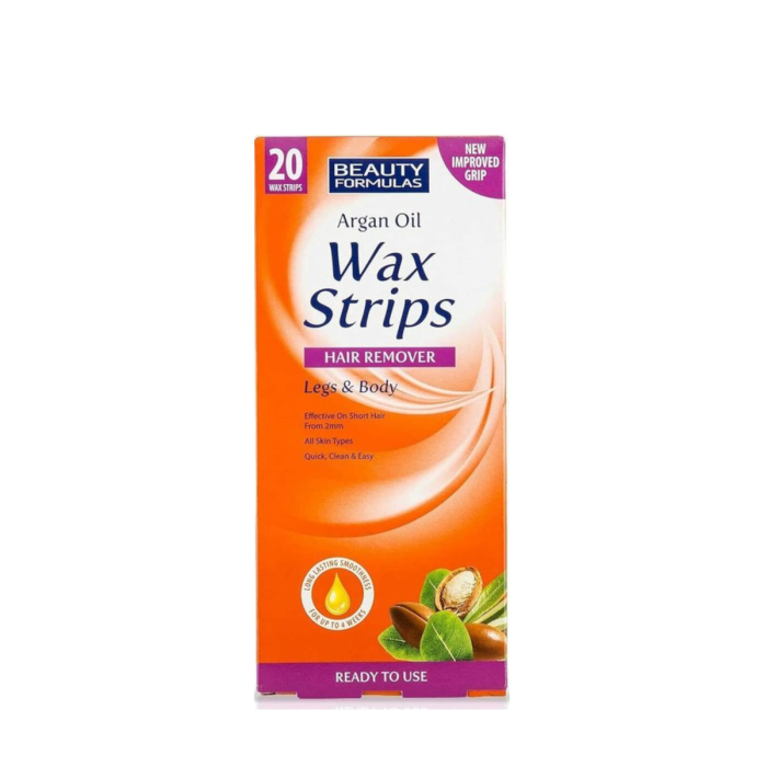 Beauty Formulas Argan Oil Wax Strips Legs & Body 20s