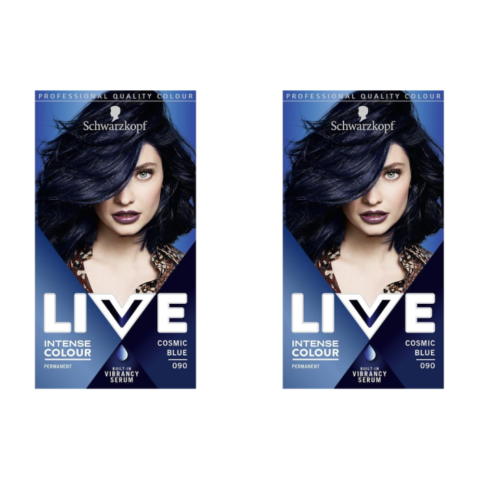 Schwarzkopf LIVE Intense Colour Cosmic Blue Hair Dye 090 - Pack of 2